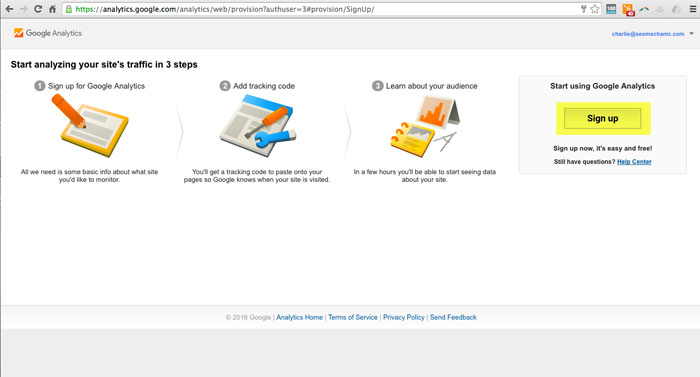 Adding Your Site to Google Analytics Step 3