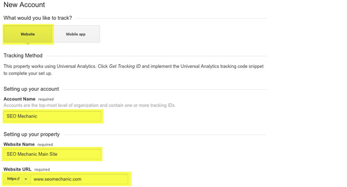 Adding Your Site to Google Analytics Step 4