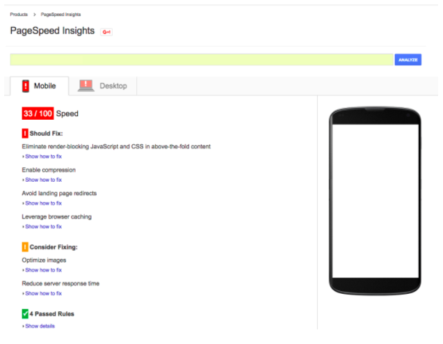 Mobile Page Speed Indications on Google