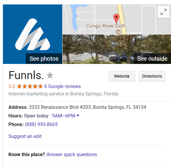Google my business search result