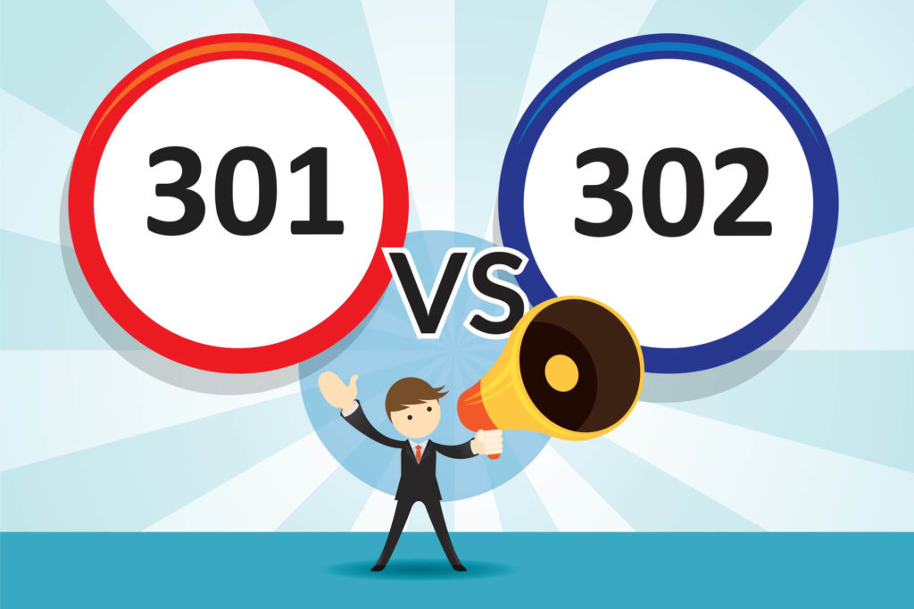 301 versus 302 redirects